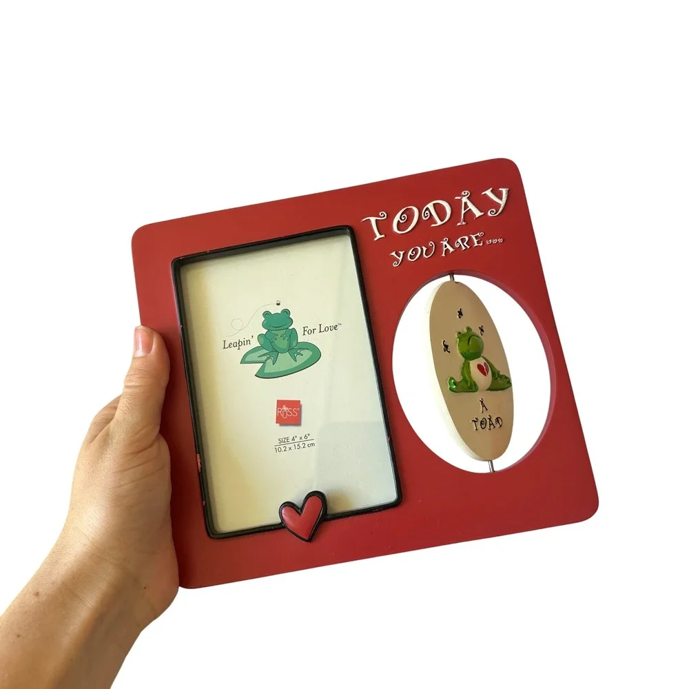 Russ Berrie Today You Are My Prince A Toad Frog Picture Frame Red 4x6 Princess